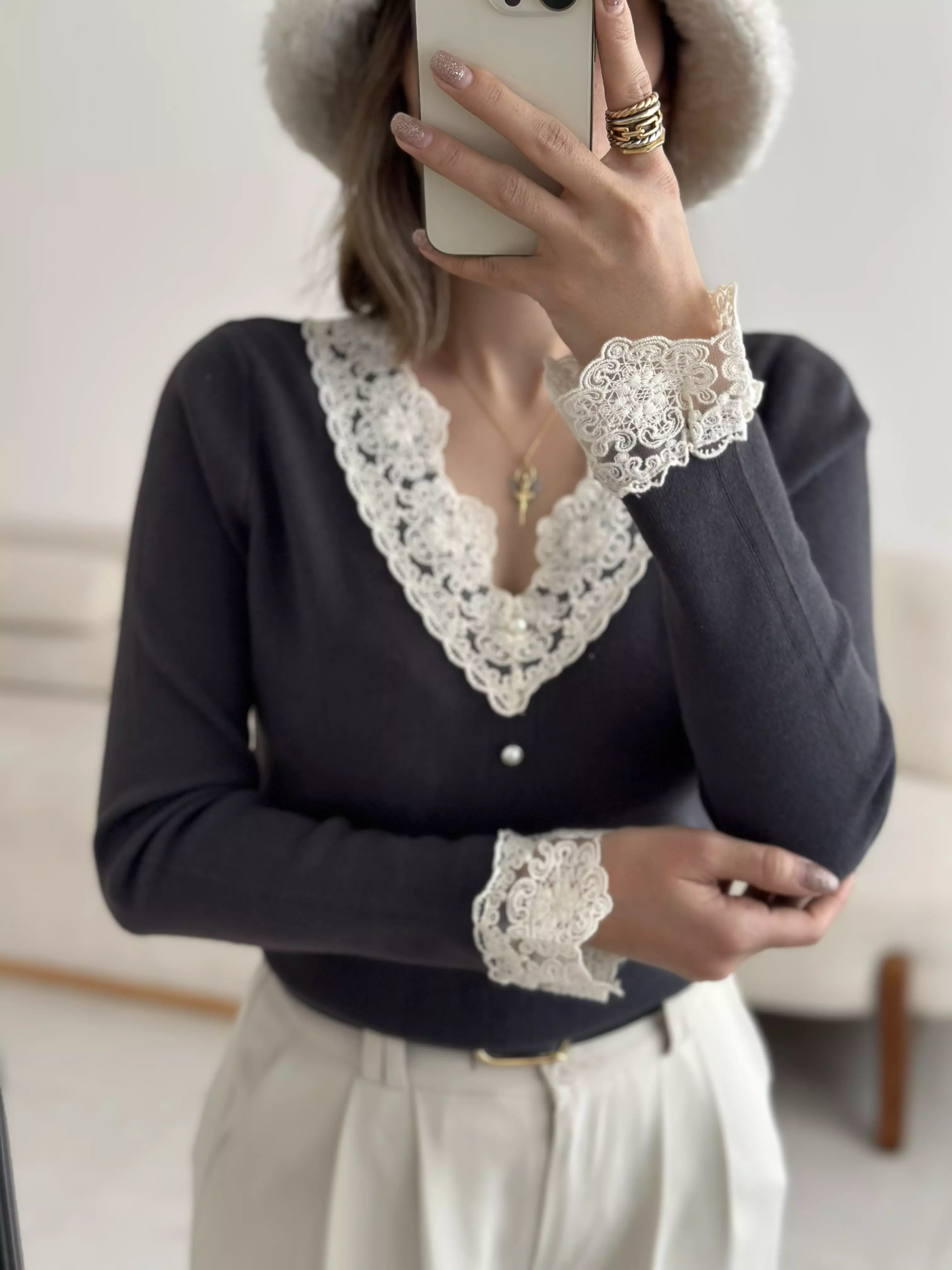 بلوز یقه دانتل 2007