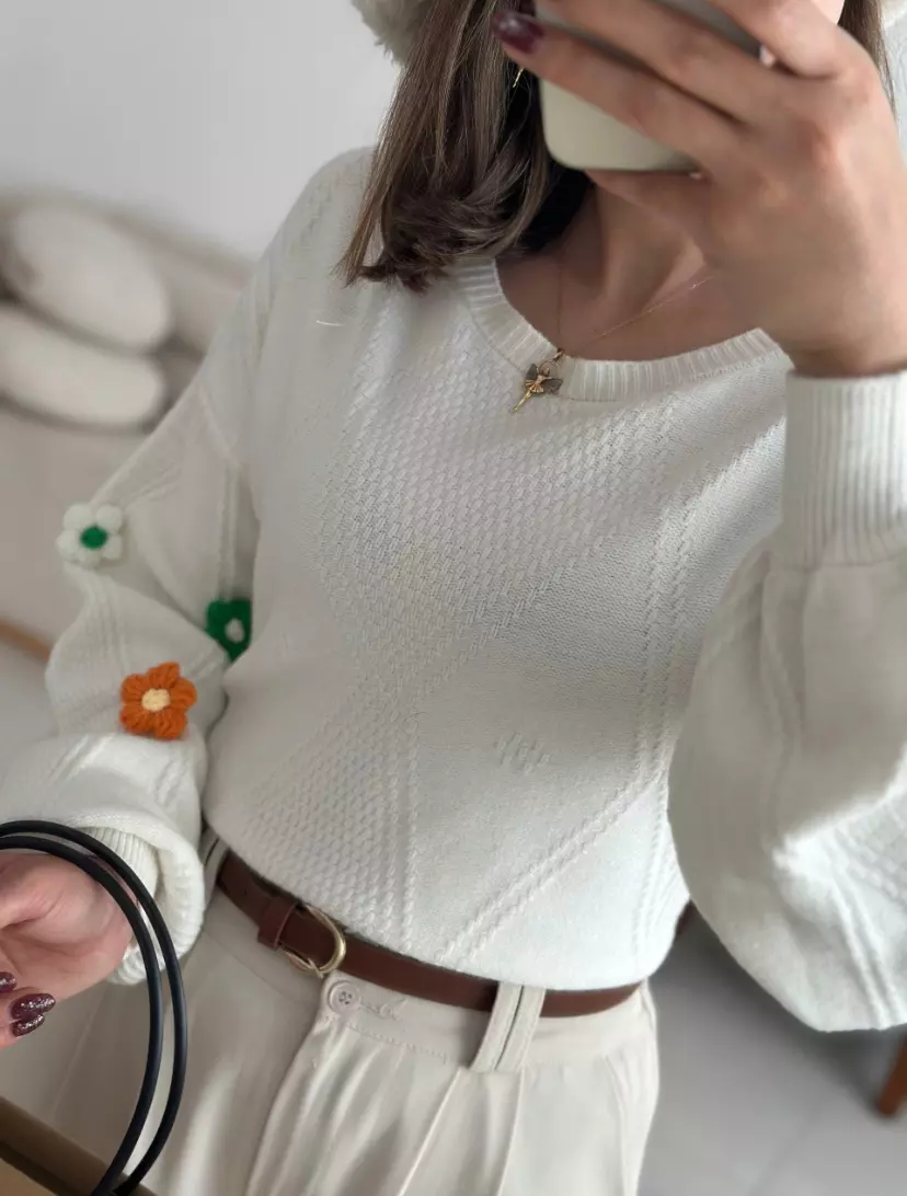 بلوز استین گل 2074