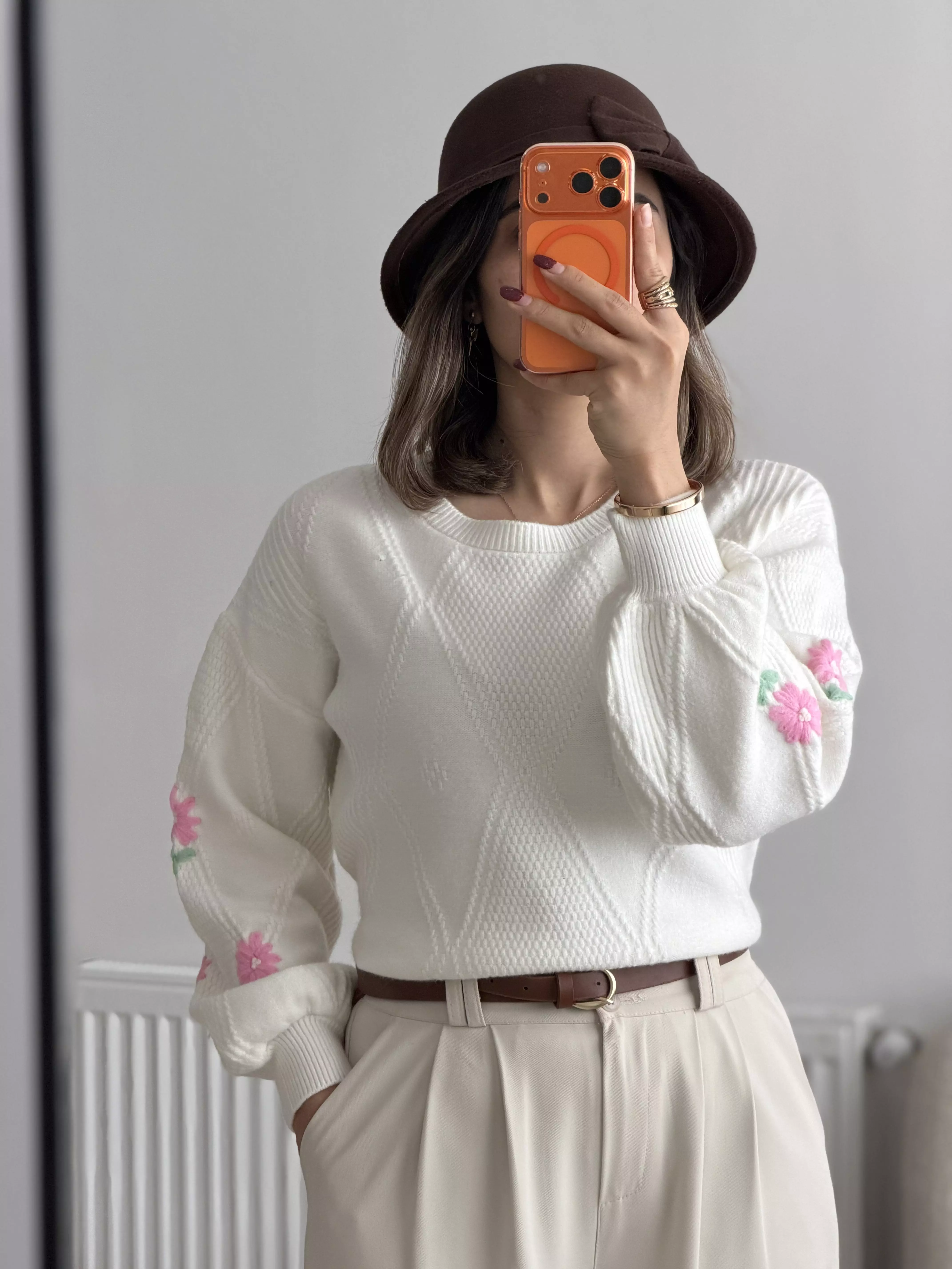 بلوز استین گل 3034