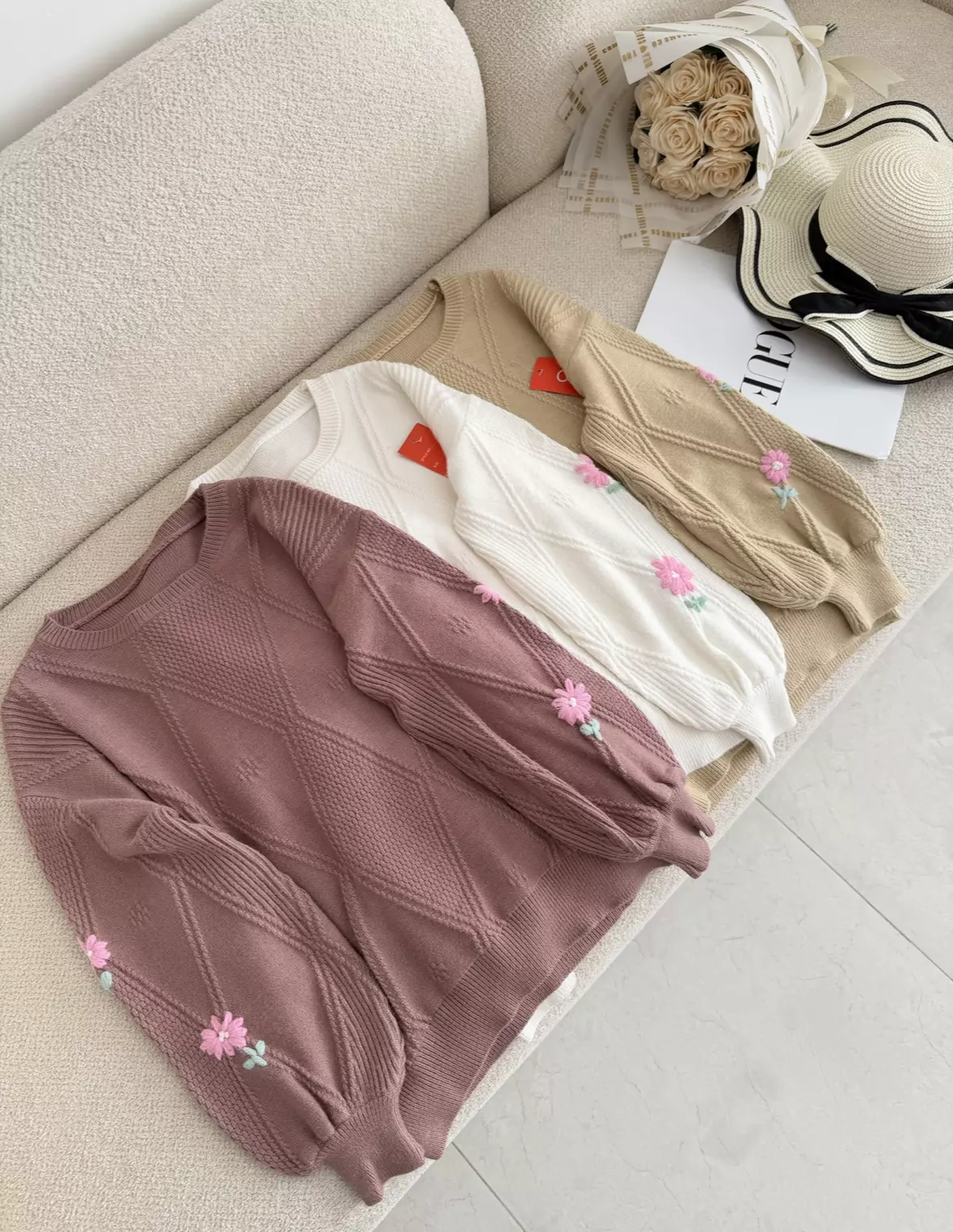 بلوز استین گل 3034