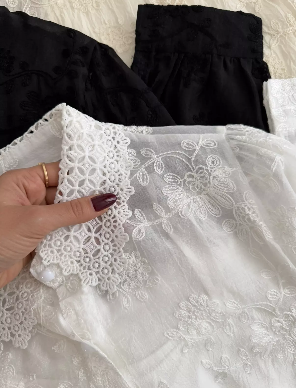 شومیز گلدوزی یقه گیپور3102