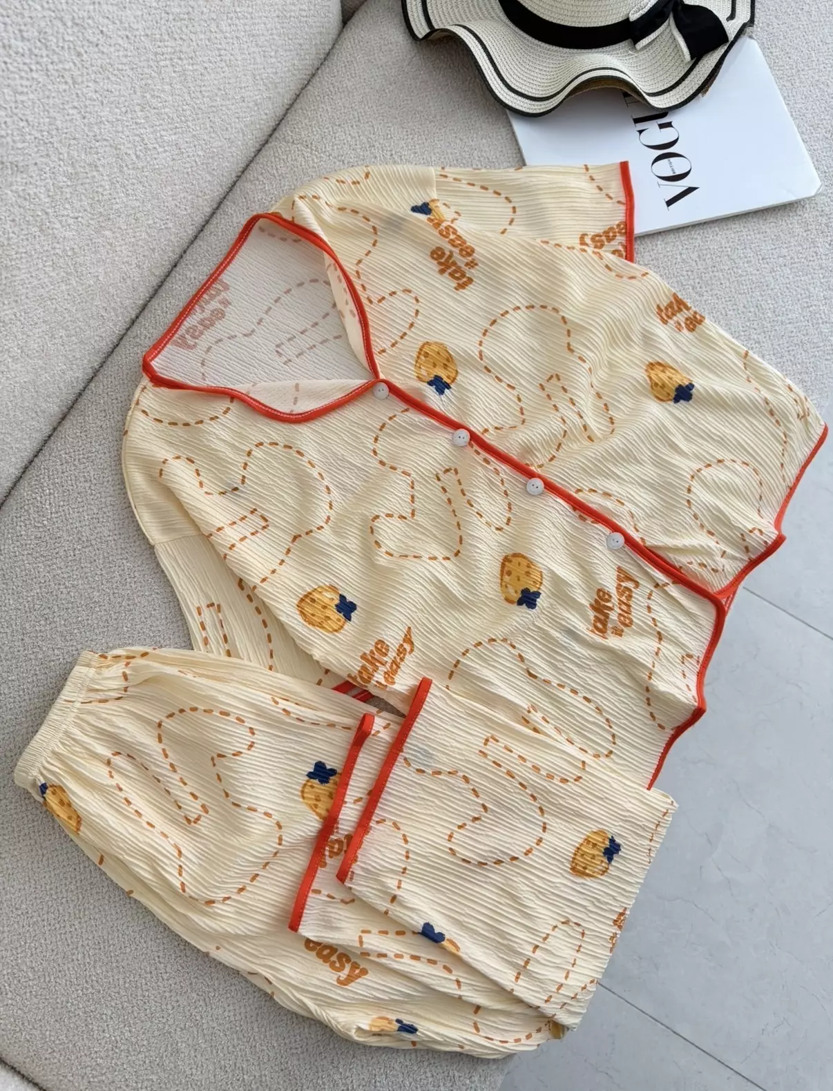 ست بلوز شلوار راحتی کریشه 3174