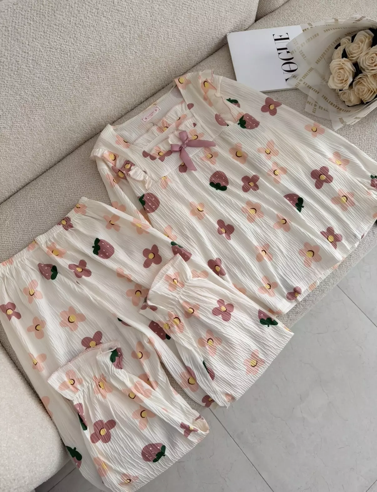 ست بلوزشلوارتوت فرنگی3176