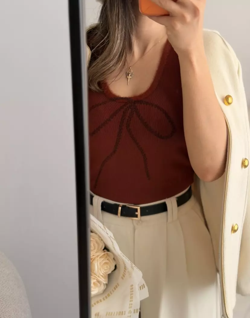 تاپ بافت یقه خز3354