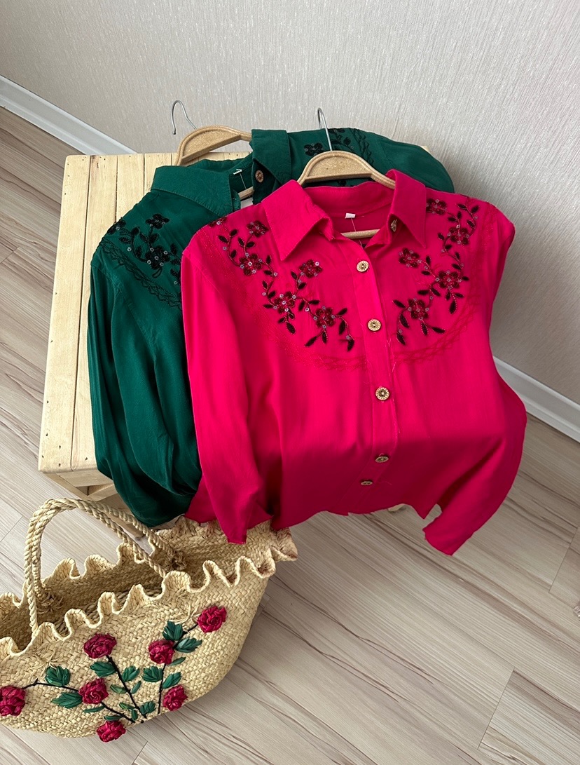 شومیز یقه گلدار286