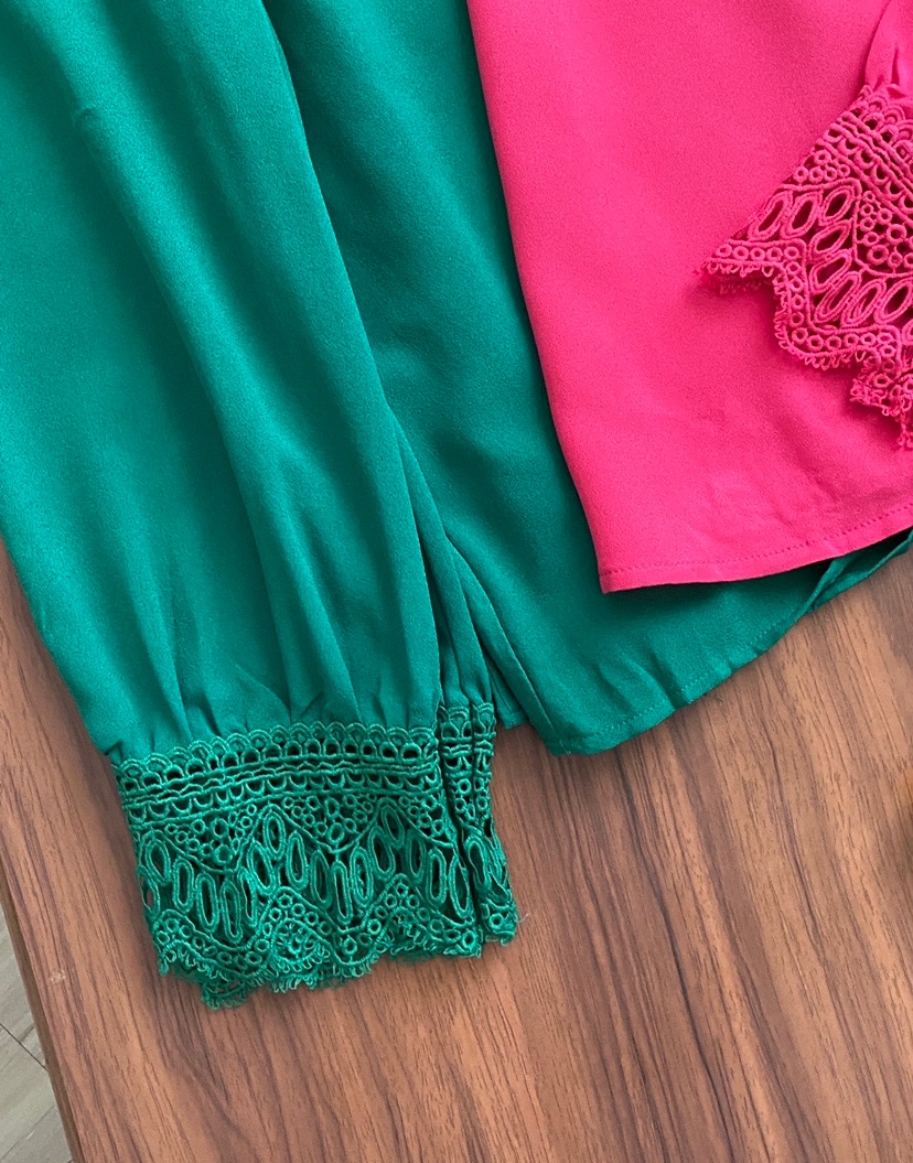 شومیز سرشانه گیپور582